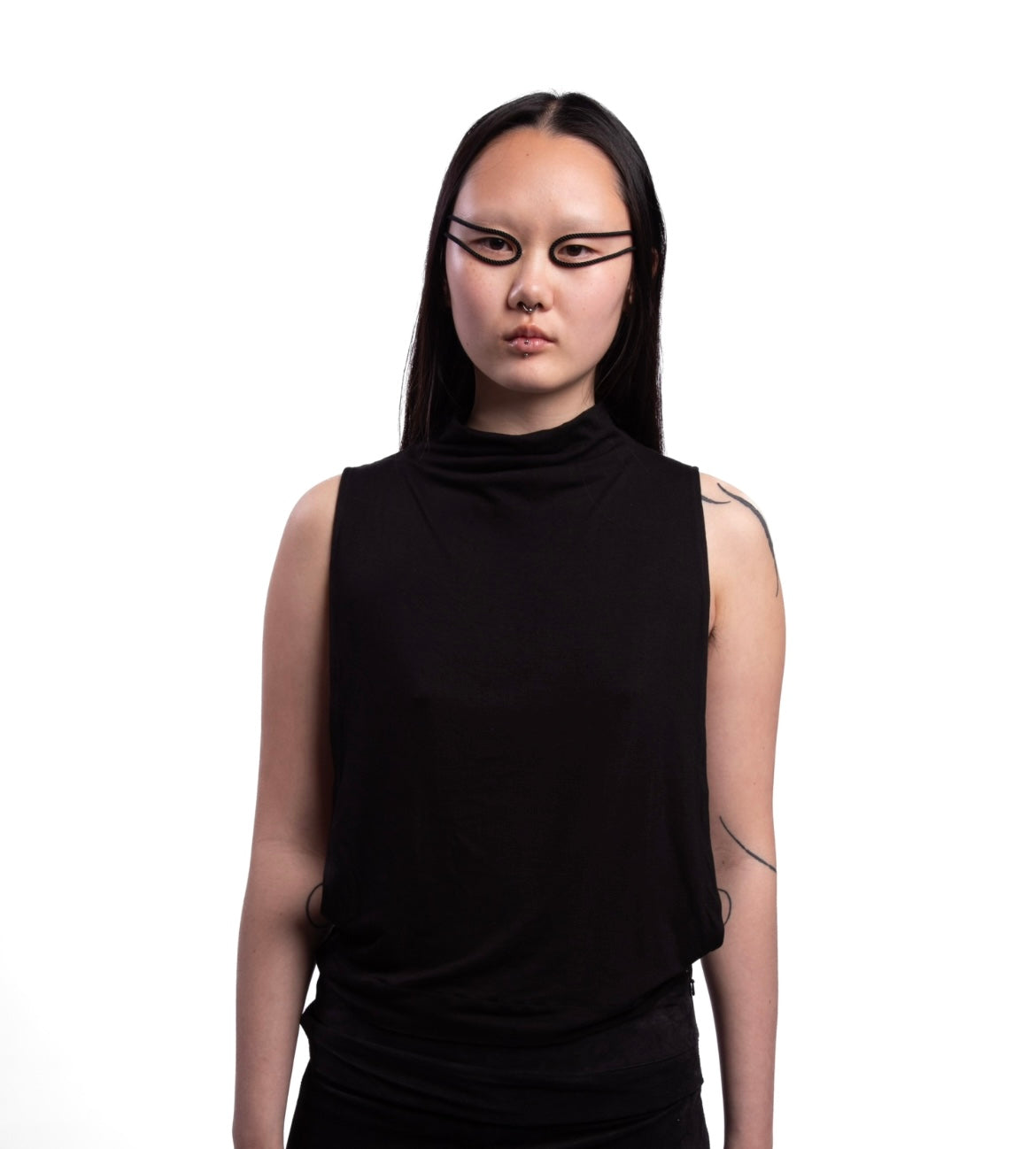 Polo neck vest black
