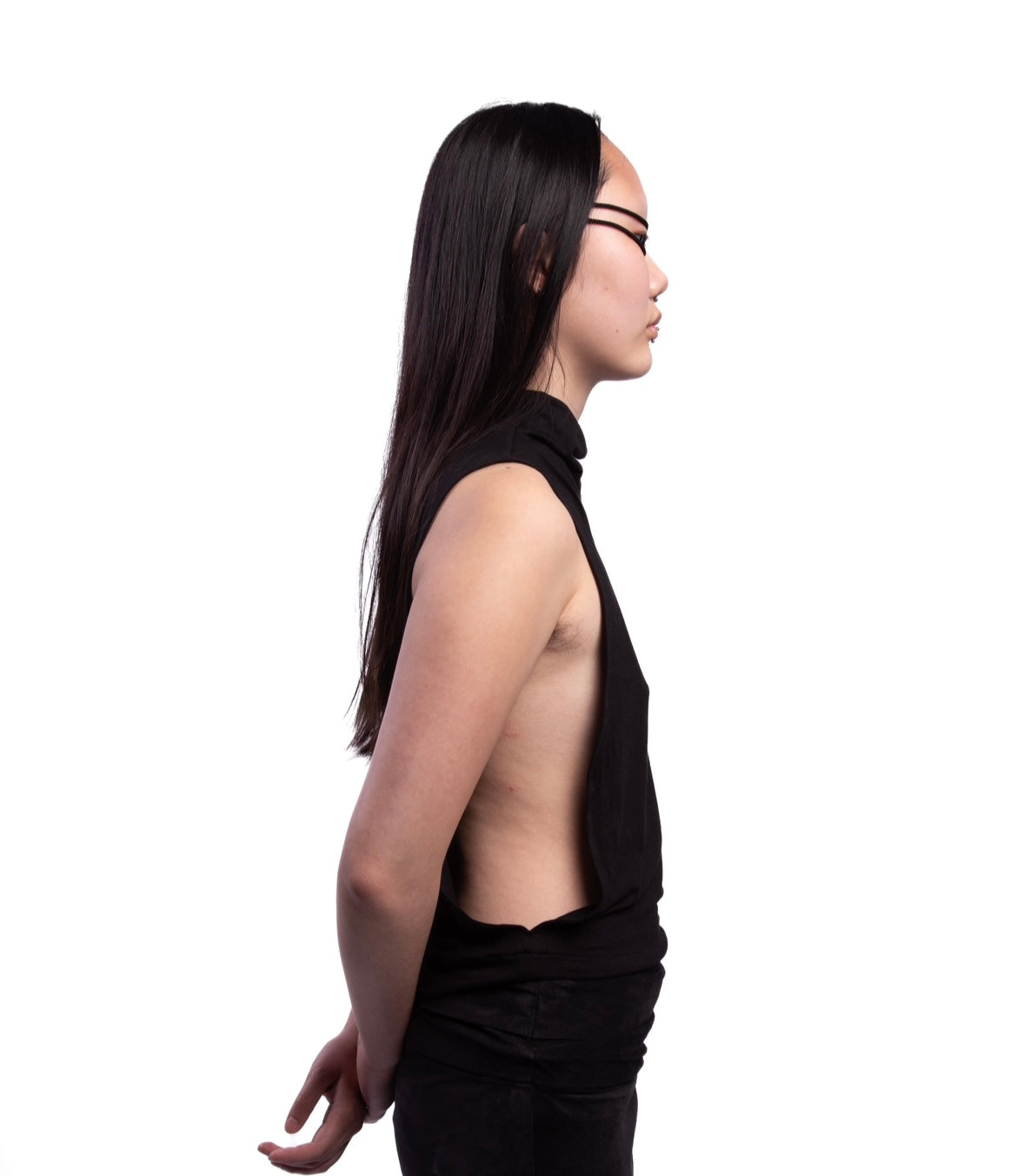 Polo neck vest black