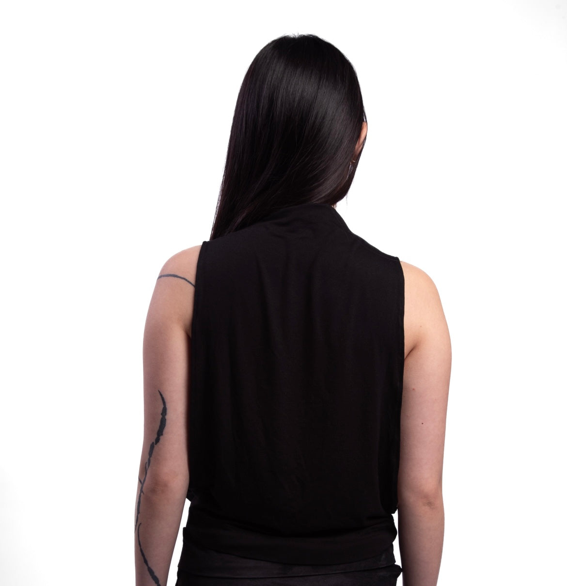 Polo neck vest black